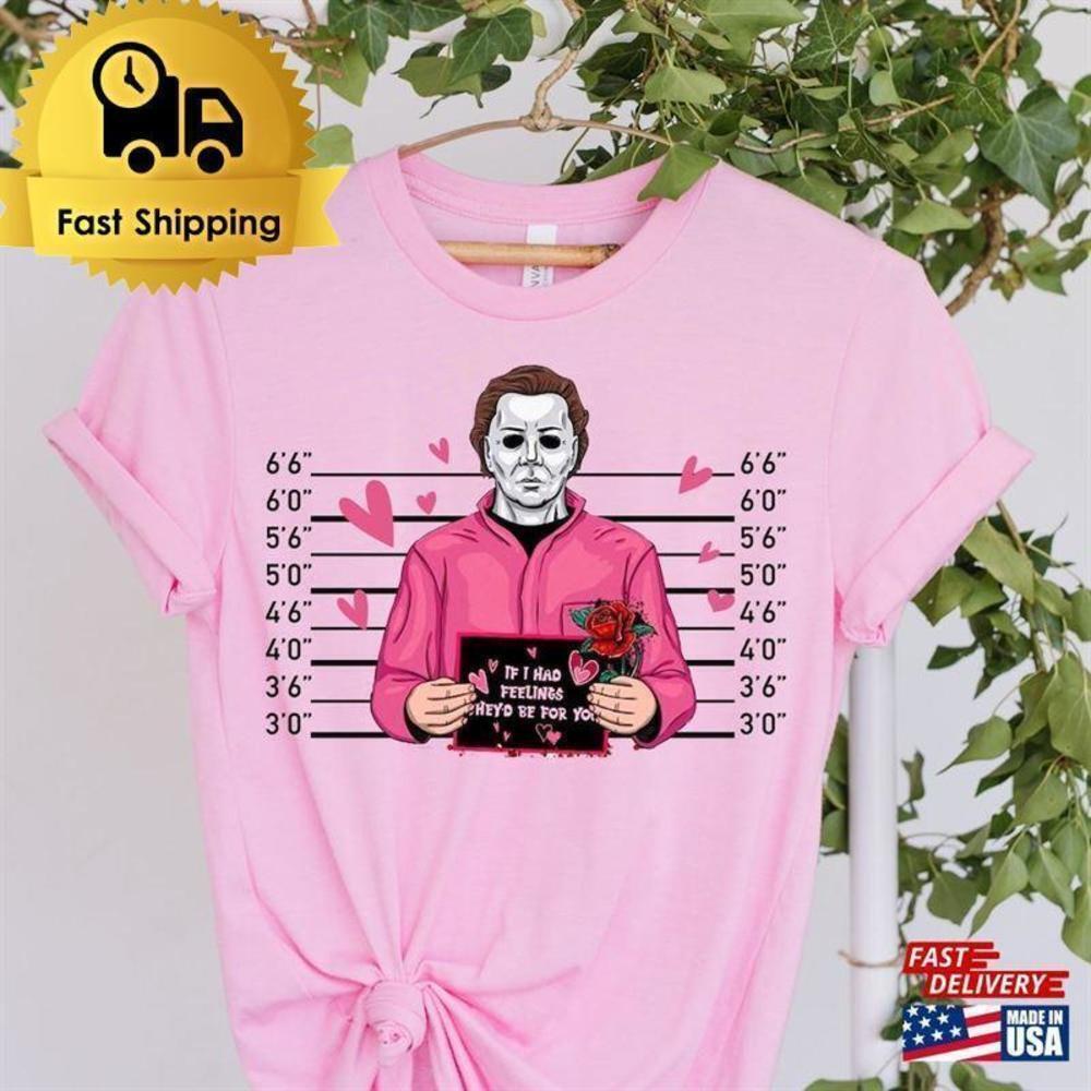 Michael Myers Mugshot Valentine Horror Movie Fan Gift T-Shirt